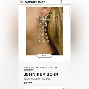 Crystal comet / shooting star earrings